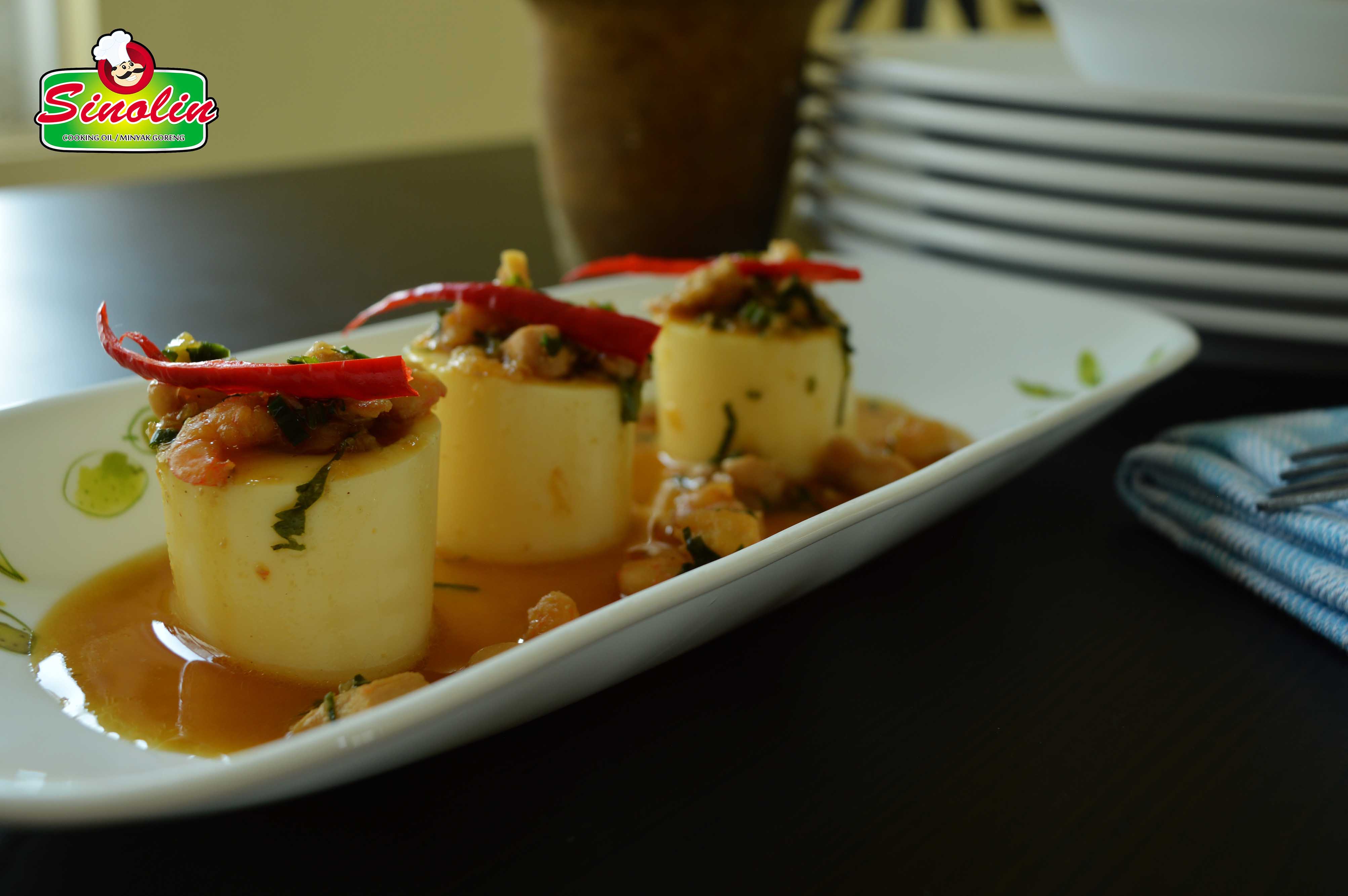 Tofu with Minced Shrimp and Mushroom | Dapur Sinolin