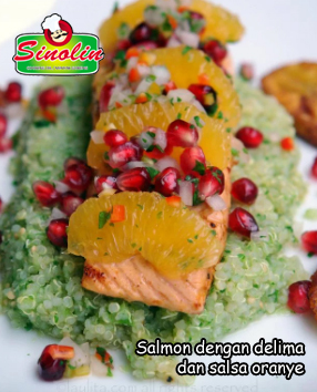 Salmon with Pomegranate and Orange Salsa By Dapur Sinolin