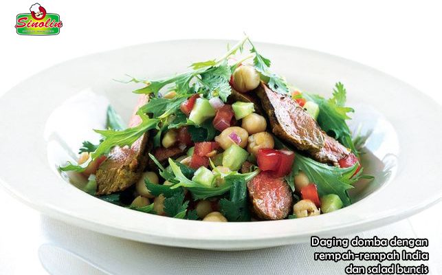 Lamb with Indian spices and chickpea salad By Dapur Sinolin