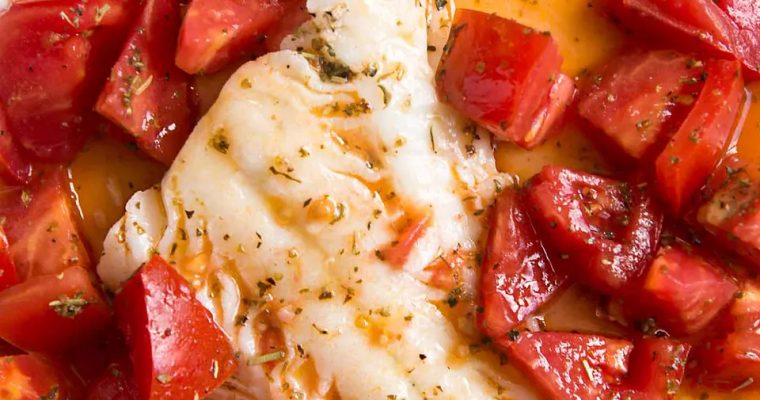 Ikan Kod Tumis  dalam Minyak Zaitun dengan Tomat Segar | Dapur Sinolin